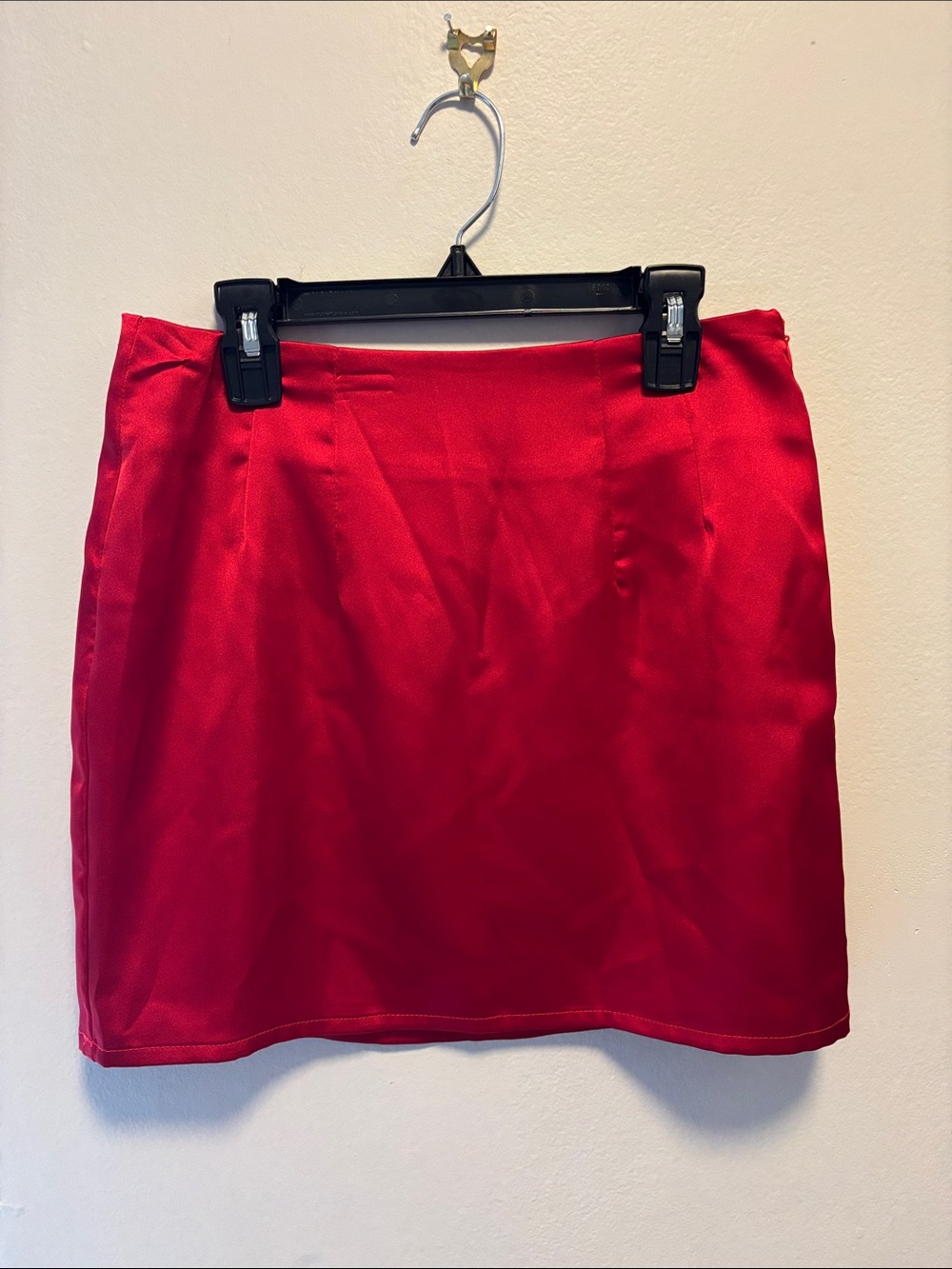 Fashion Nova Red Satin Mini Skirt Small